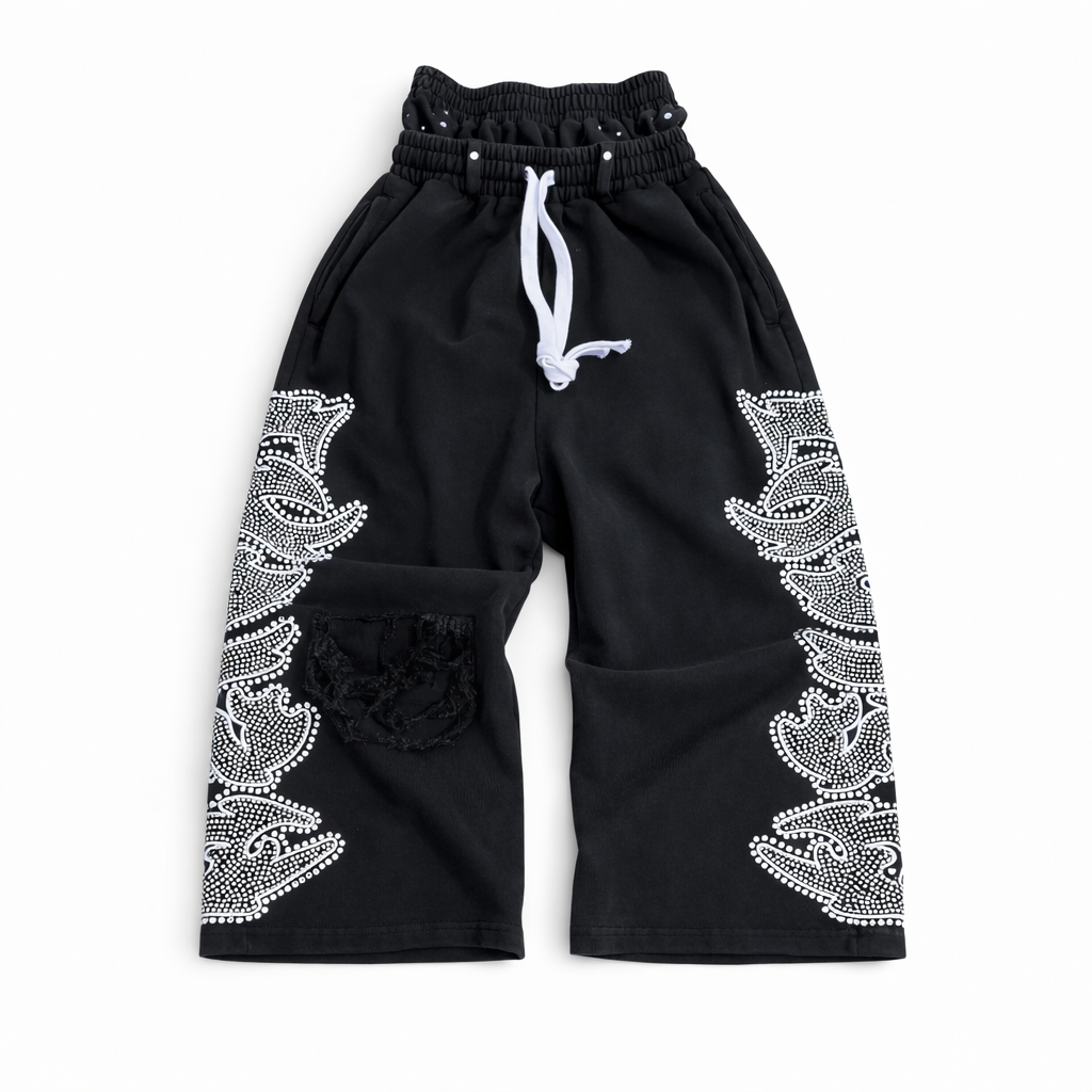 Black Double Waist Sweats