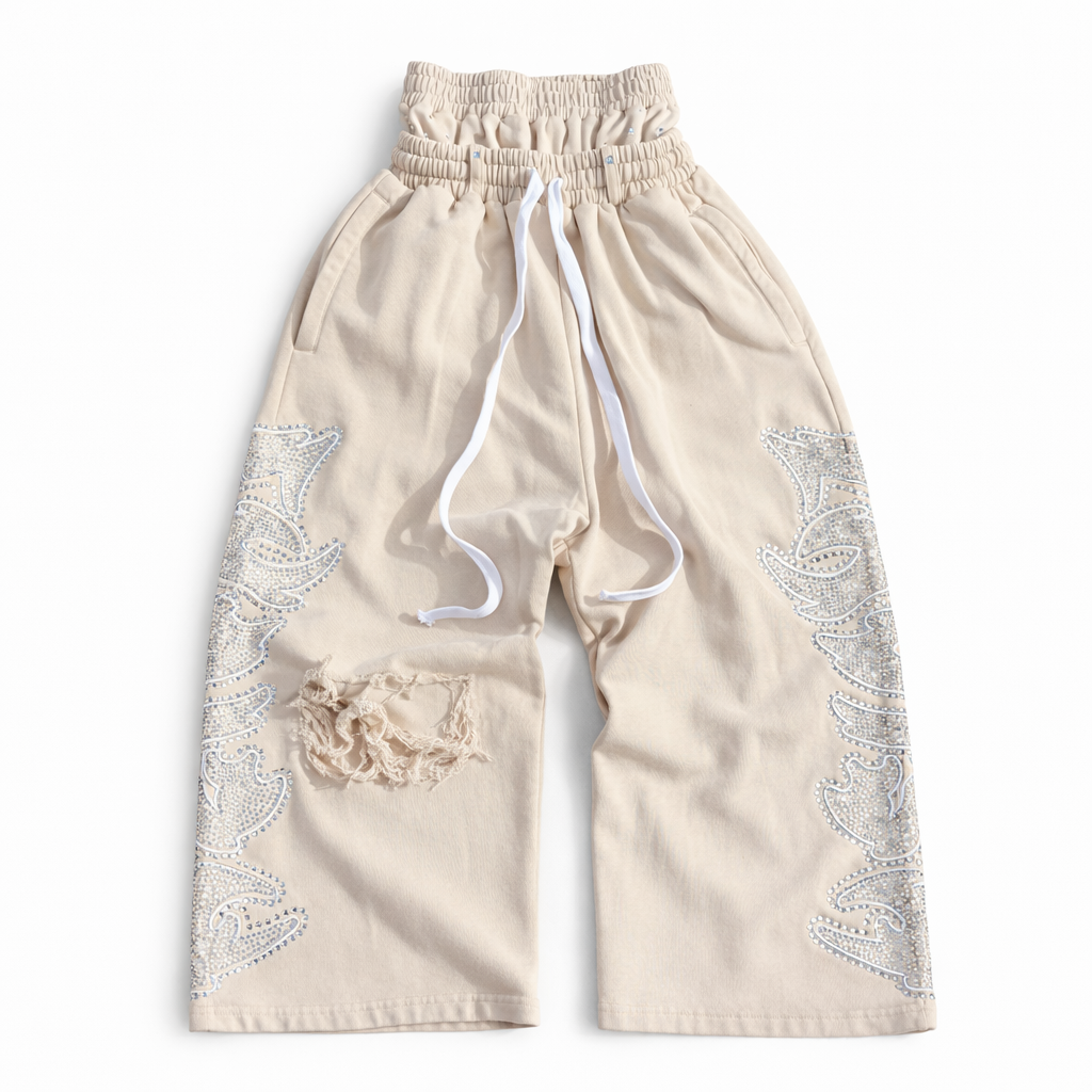 Beige Double Waist Sweats