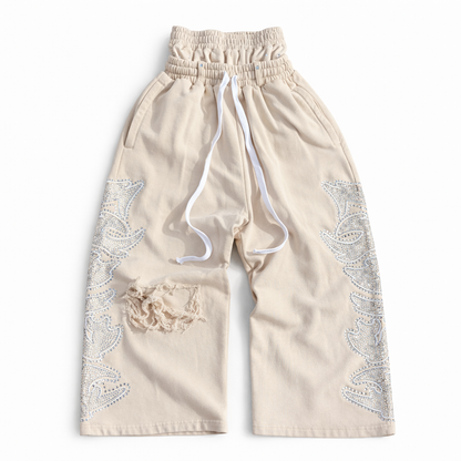 Beige Double Waist Sweats