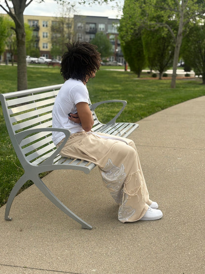 Beige Double Waist Sweats