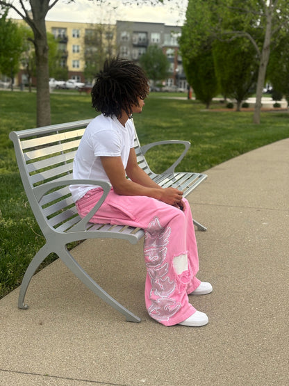 Pink Double Waist Sweats