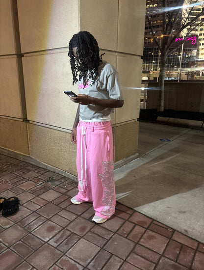 Pink Double Waist Sweats