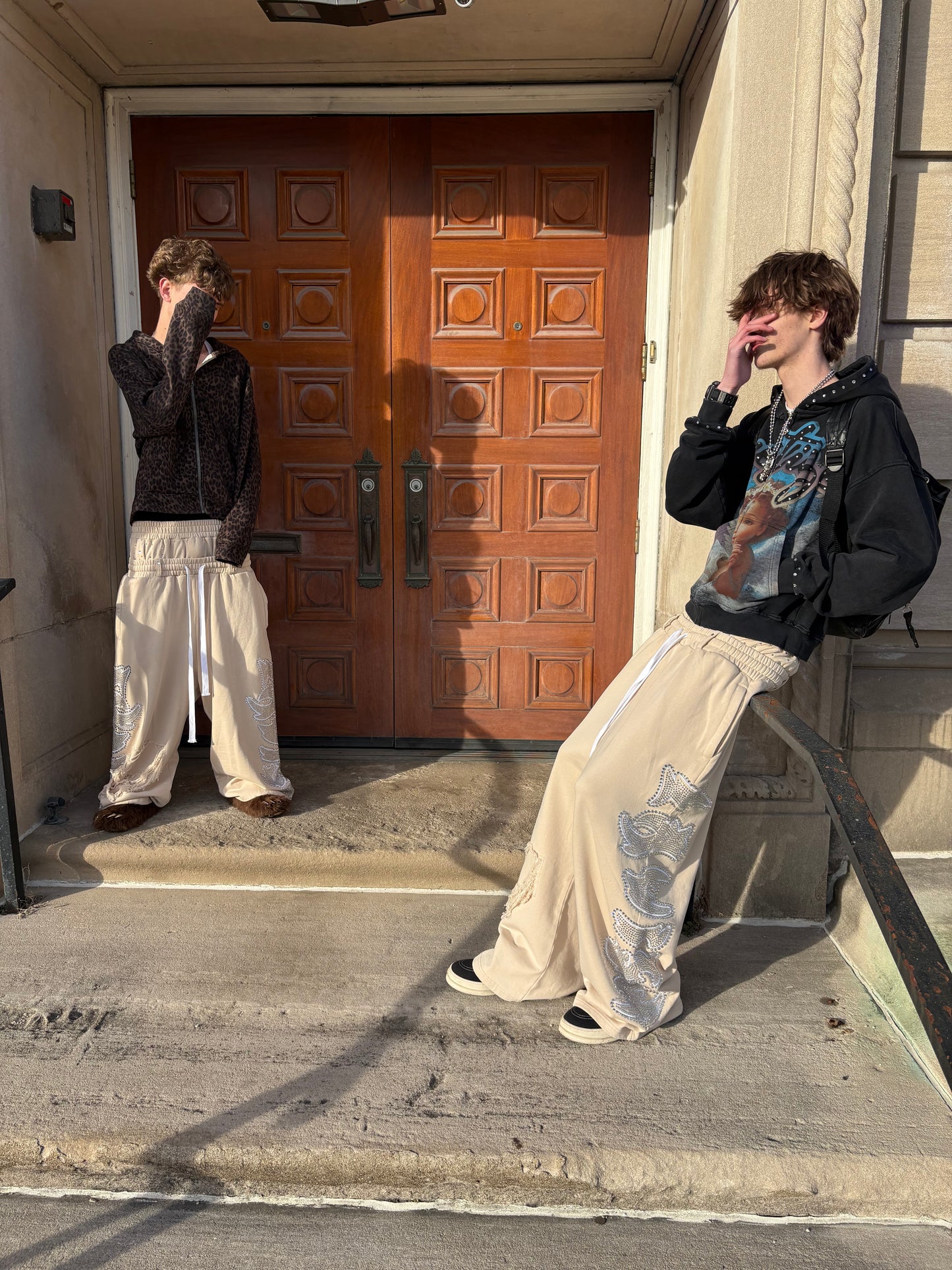 Beige Double Waist Sweats