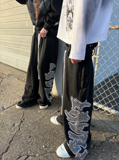 Black Double Waist Sweats