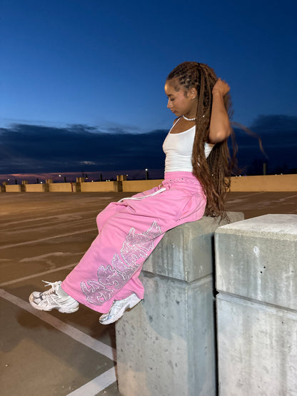 Pink Double Waist Sweats